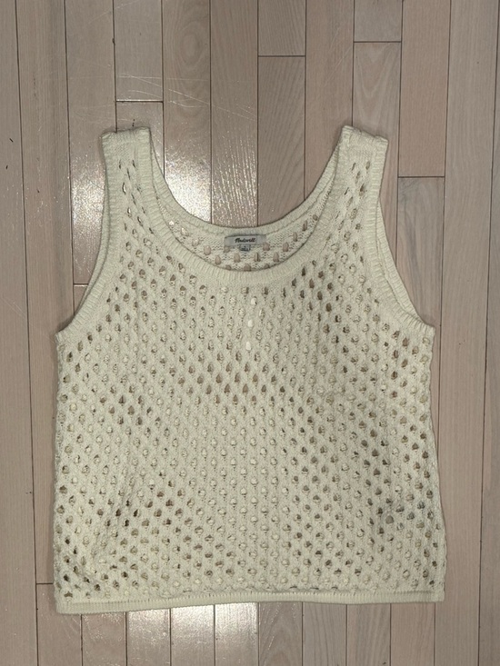 Madewell Tops - Madewell White Crochet Tank Top